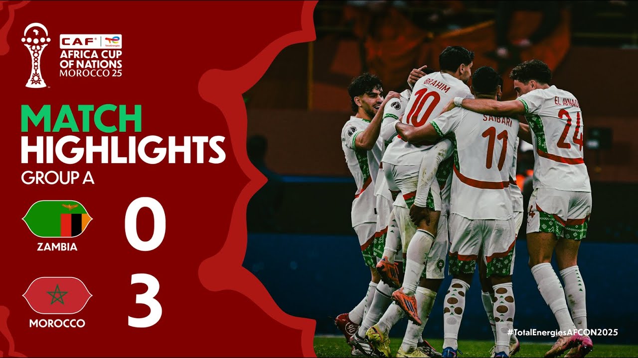 HIGHLIGHTS | Zambia 🆚 Morocco | #TotalEnergiesAFCON2025 - Group A | ملخص زامبيا والمغرب