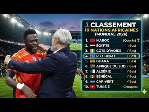 Mondial 2026: Voici le Classement FIFA Final des 10 Pays Africains avec les léopards bien placés